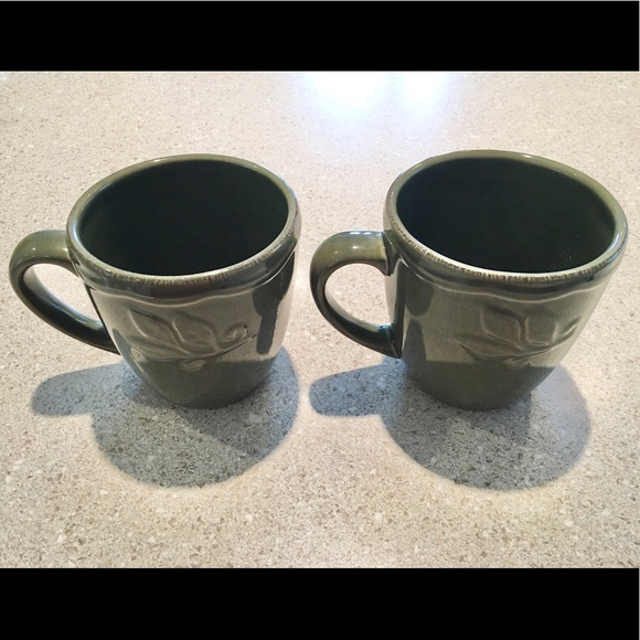 Canterbury Potteries Olive Green Twin Pack Mugs - Picture 2 of 6
